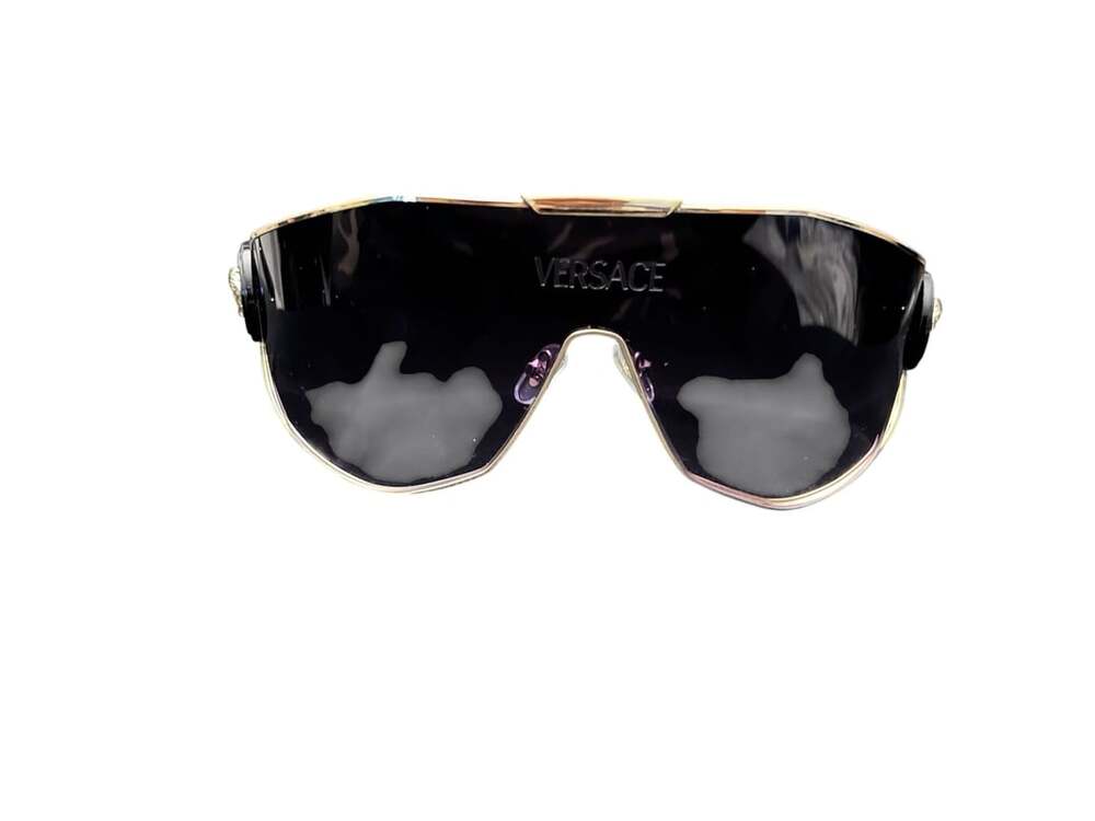 Versace VE 2140 Sunglasses Gold & Black Shield Frames